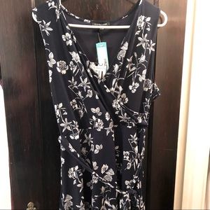 Navy Floral Kassidy Faux Wrap Dress - XL - NWT